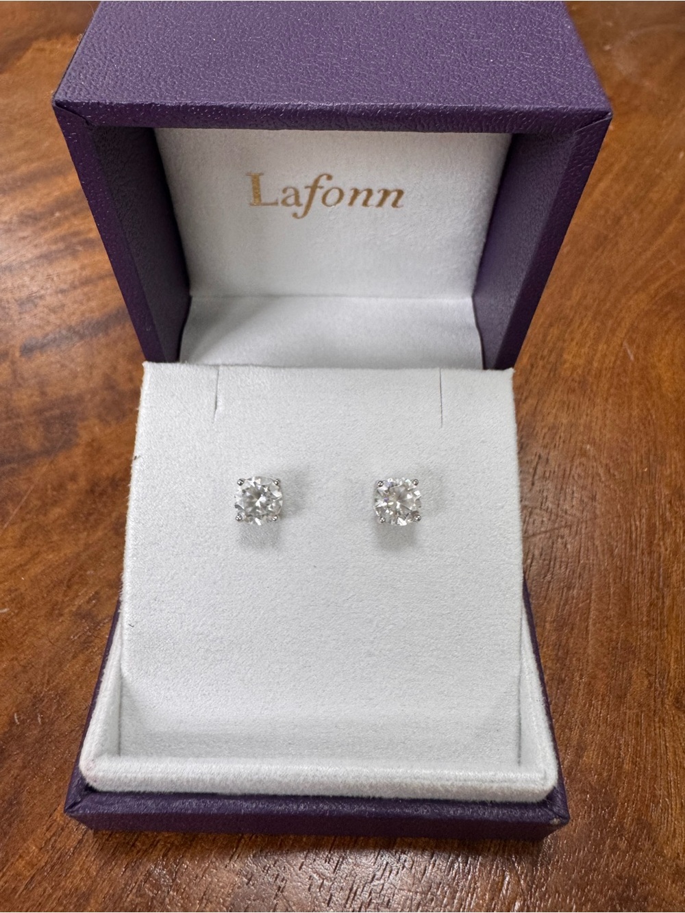 Lafonn White Crystal Solitaire Stud Earrings 2.5 ct tw